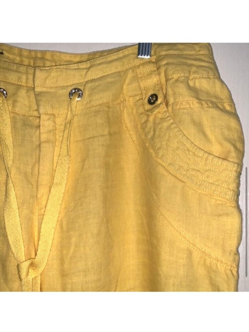 INC International Concepts Womens Yellow Linen Pants Size 14 - Picture 4 of 12